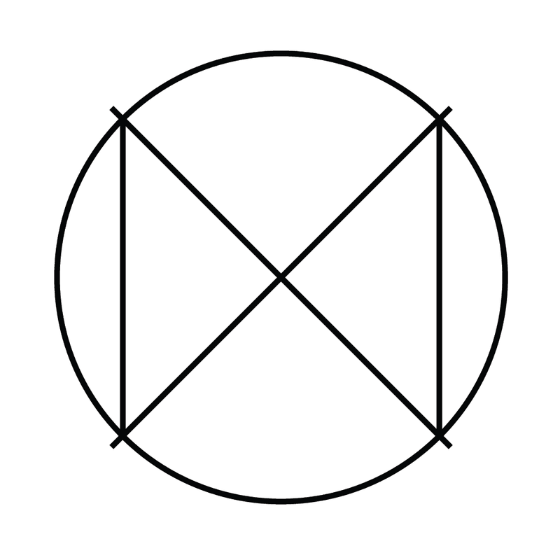 Ein geviertelter Kreis